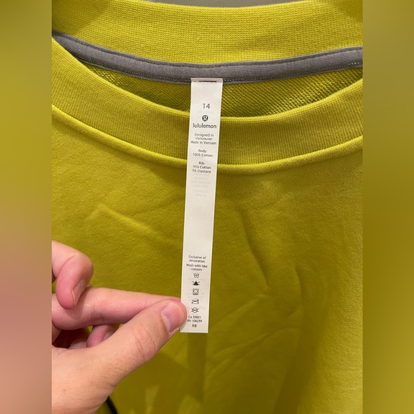 Lululemon Sweatshirt Perfectly Oversized Crew Size 14 Yellow Serpentine - Picture 9 of 16